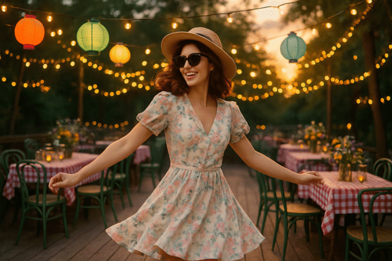 adoptez le style guinguette avec nos idées de looks féminins, chic et festifs. inspirez-vous pour créer une tenue tendance et dansante, parfaite pour vos soirées d'été ou événements rétro !